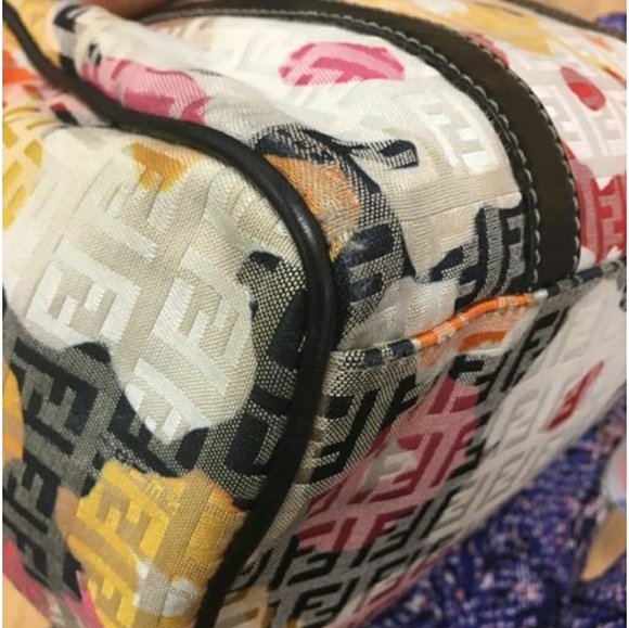 Auth Fendi Floral Mini Zucca Boston Bag RARE - Picture 6 of 8